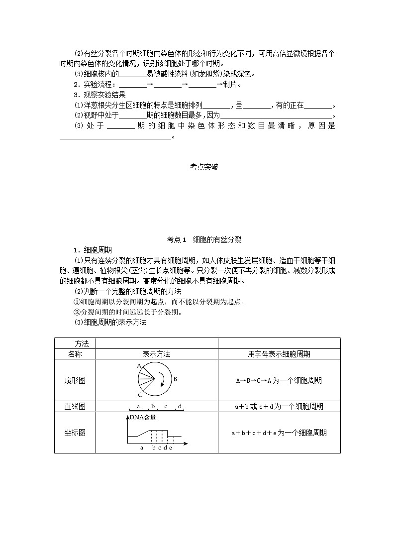 高考生物一輪總復習學案：第4單元 細胞的生命歷程 第1講 細胞的增殖1第3頁