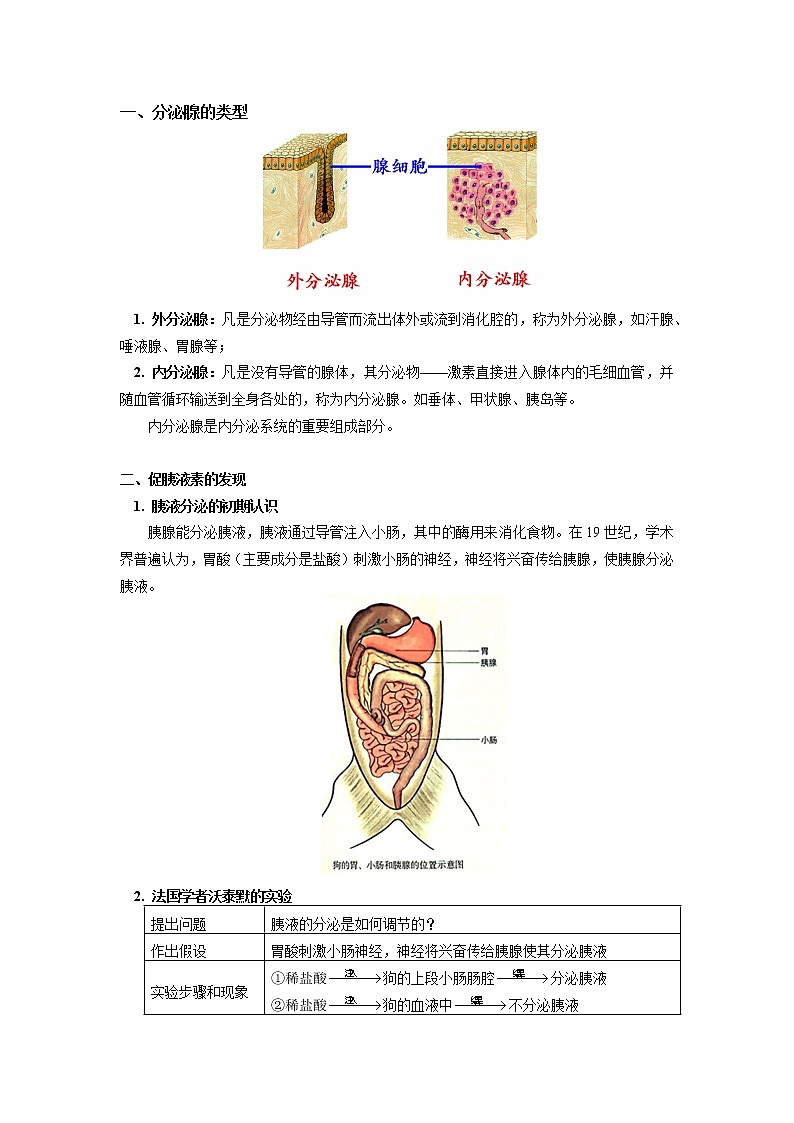 选择性必修1 第3章 体液调节 第一节 学案02