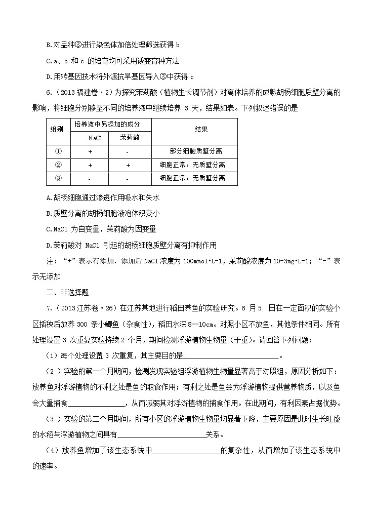 高考试题分项版解析生物 专题16 实验设计和探究专题(原卷版)第3页