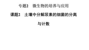 高中生物人教版 (新课标)选修1《生物技术实践》课题2 土壤中分解尿素的细菌的分离与计数评课课件ppt