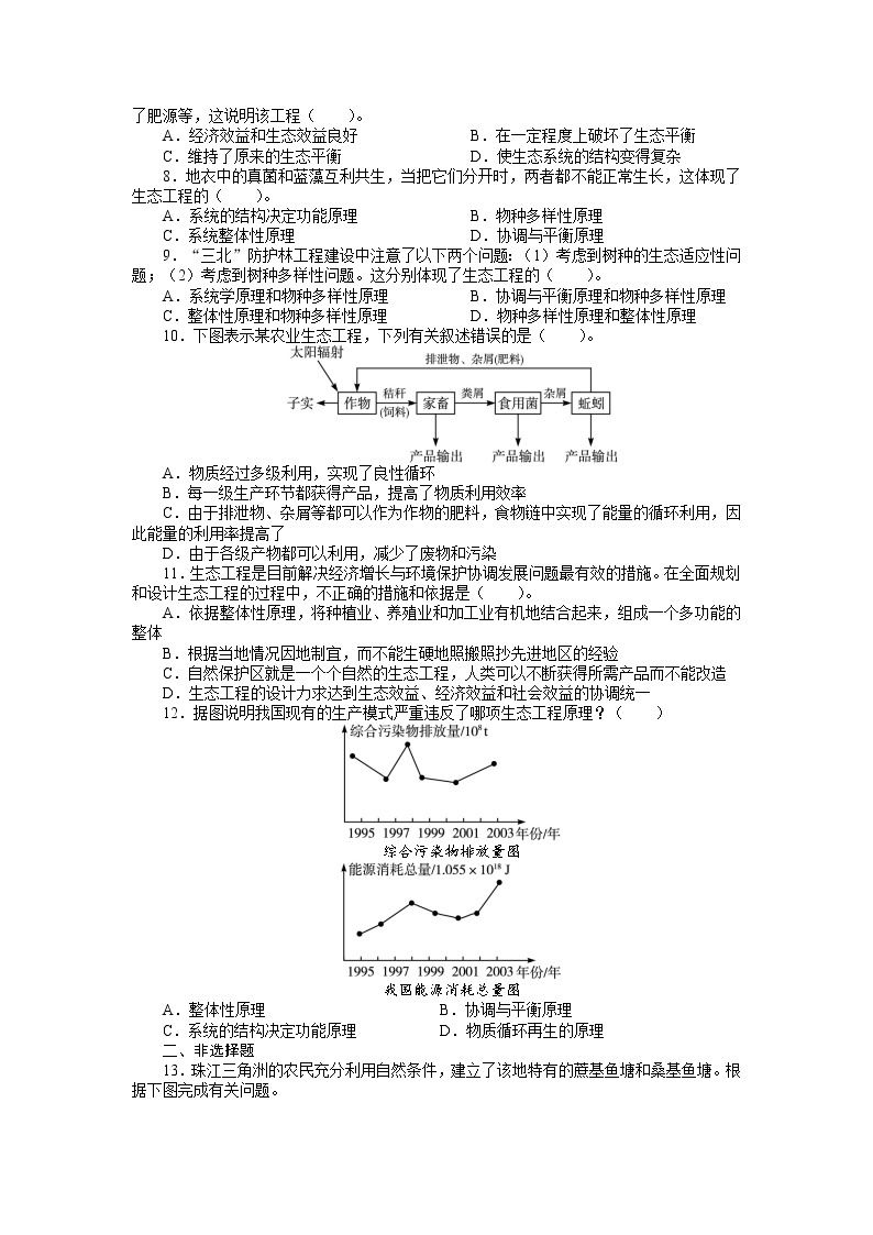 生物人教版选修3课后训练 5.1生态工程的基本原理 Word版含解析02