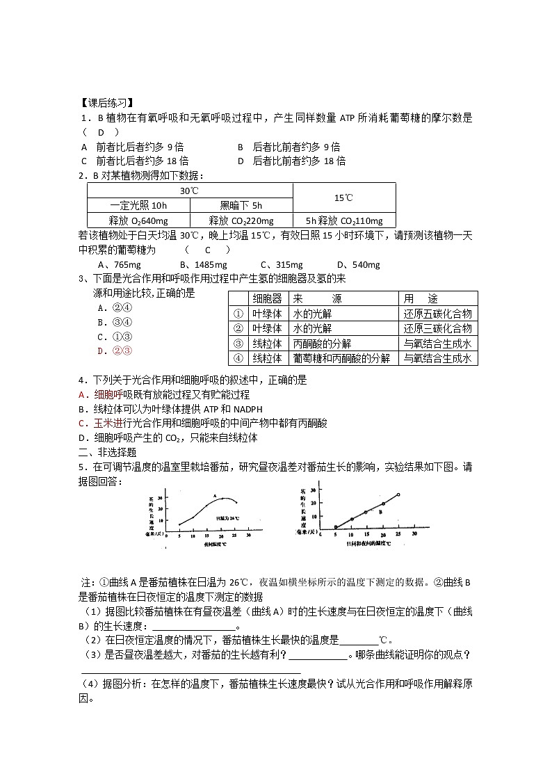 生物同步学案:5.4《光合作用的原理和应用》(3)(新人教版必修1)02