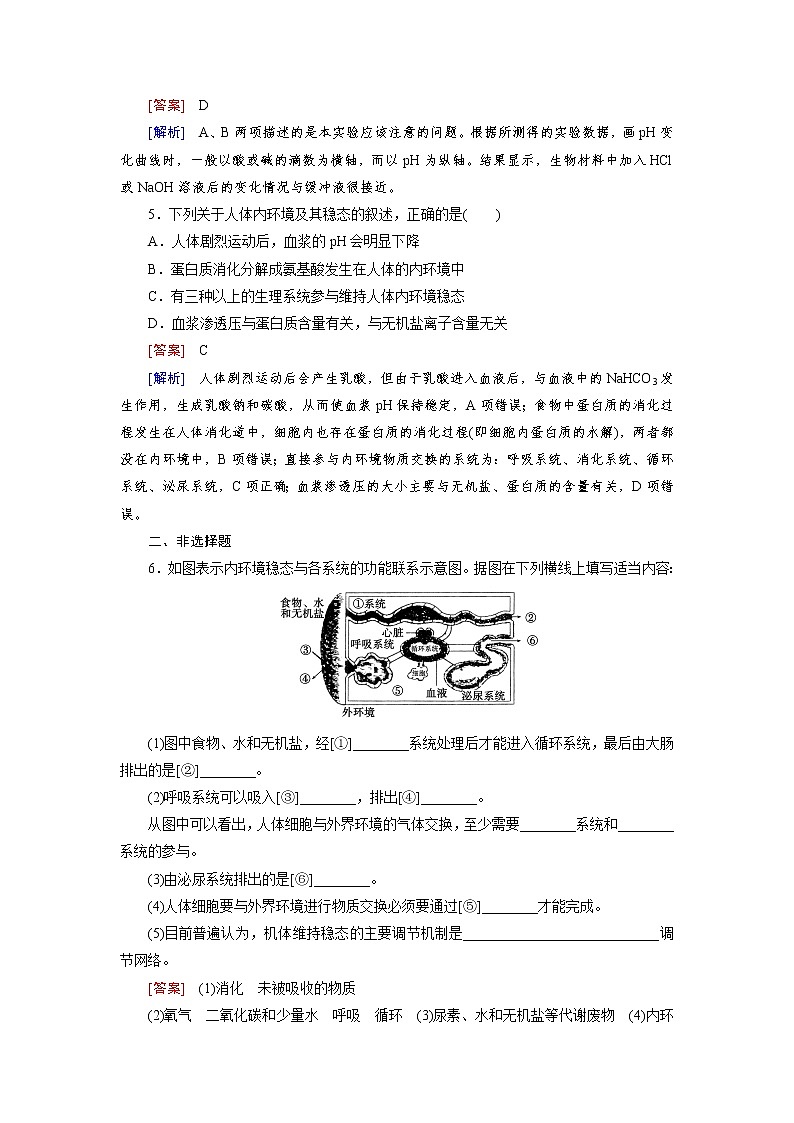 高中生物(人教版 必修3)练习:第1章 第2节第2页