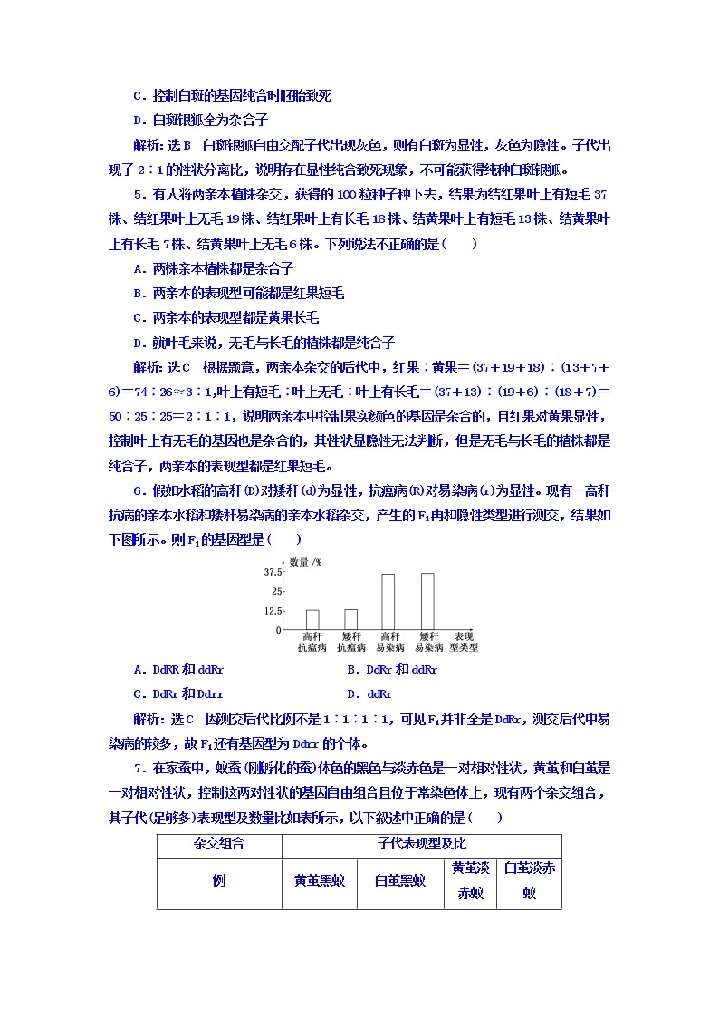 人教版高中生物必修二：阶段质量检测（一）　遗传因子的发现（B卷）+Word版含答案02