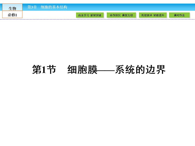 (人教版)高中生物必修一:3.1《细胞膜——系统的边界》ppt课件02