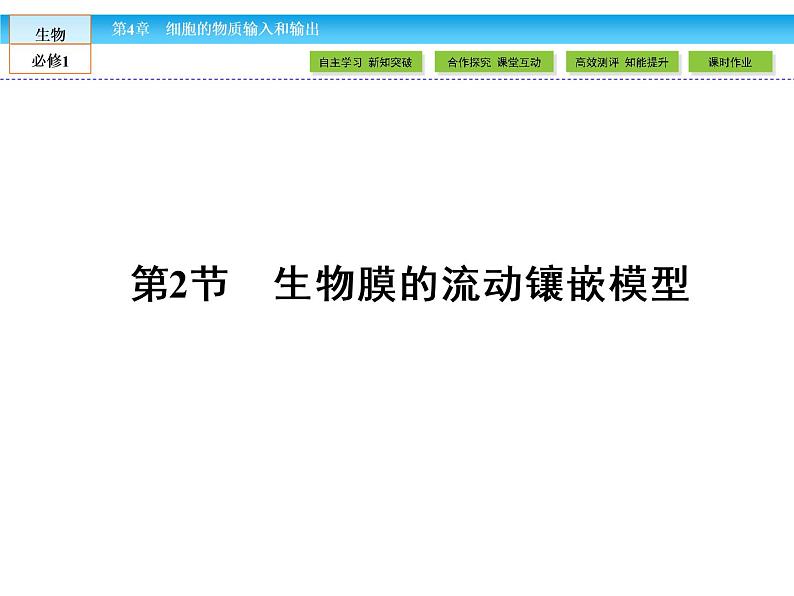 (人教版)高中生物必修一:4.2《生物膜的流动镶嵌模型》ppt课件01