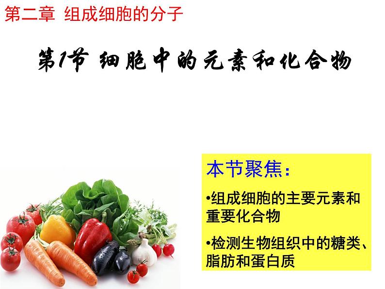 人教版高一生物必修1课件:2.1 细胞中的元素和化合物06