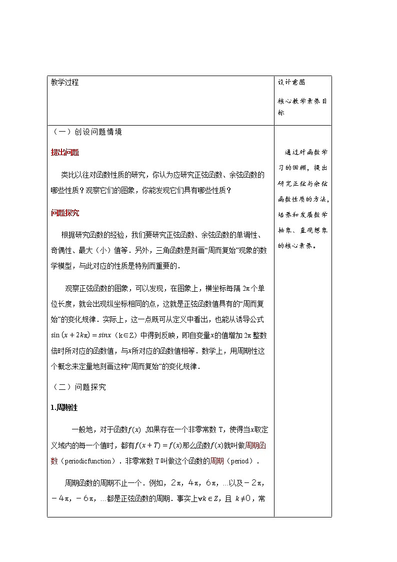 5.4.2 正弦函数、余弦函数的性质 教学设计(1)03