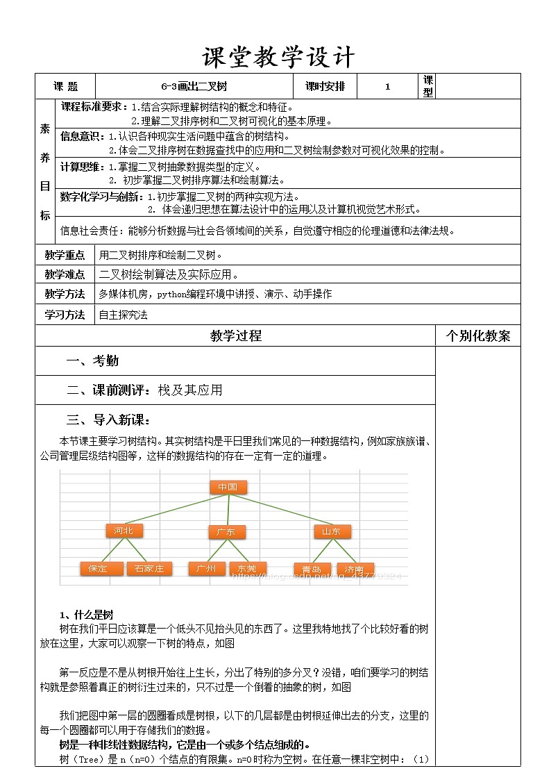 6-3画出二叉树教案第1页