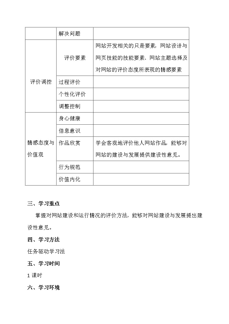 4.6网站的评价-粤教版高中信息技术选修三教案02
