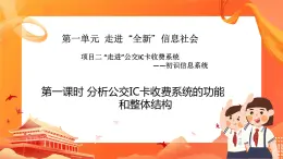 滬科版（2019）高中必修2信息技術(shù) 項(xiàng)目2.1 分析公交IC卡收費(fèi)系統(tǒng)的功能和整體結(jié)構(gòu) 課件+教案+素材