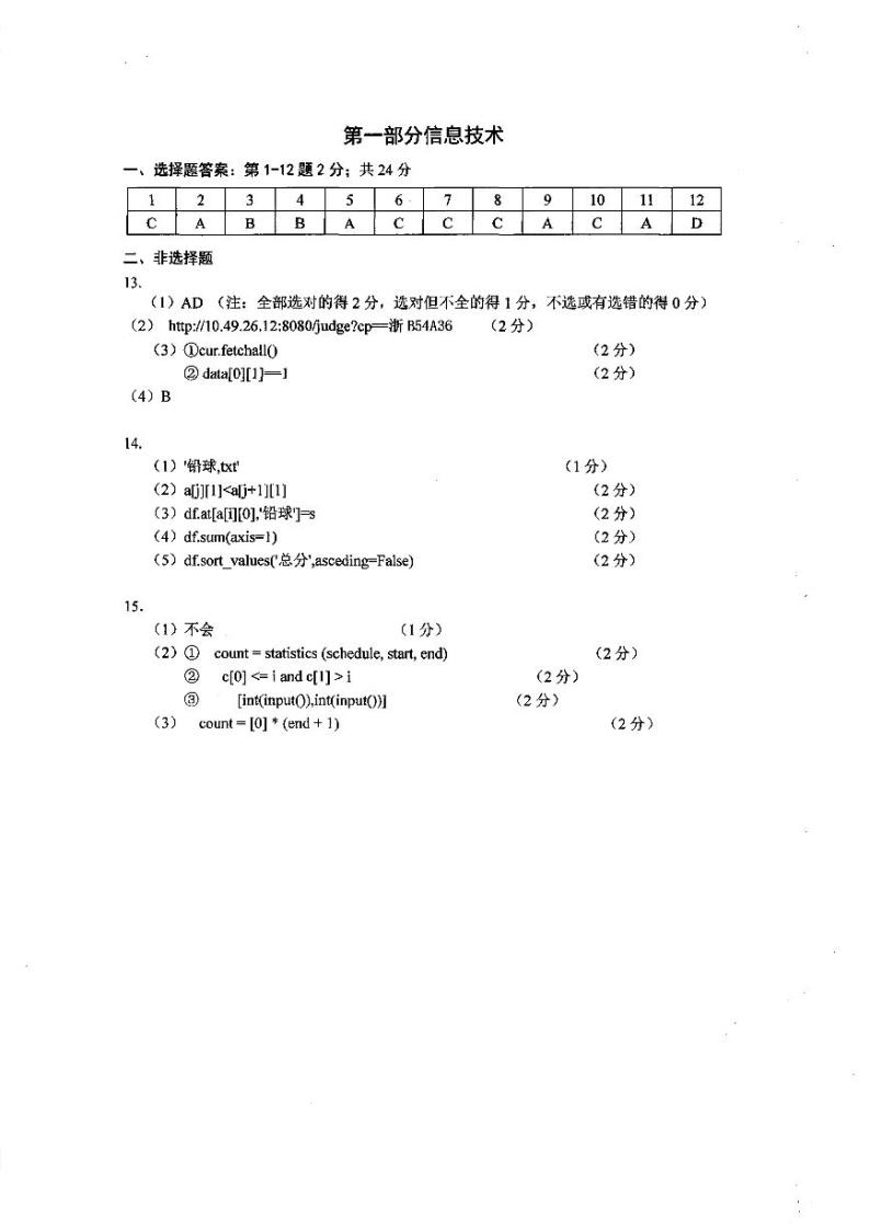 2023届浙江省宁波市镇海中学高三5月模拟考试 技术 PDF版01