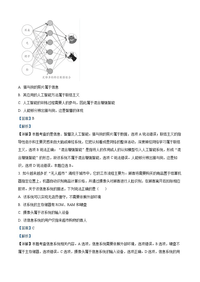 浙江省强基联盟2023-2024学年高三上学期12月联考技术试题(Word版附解析)02