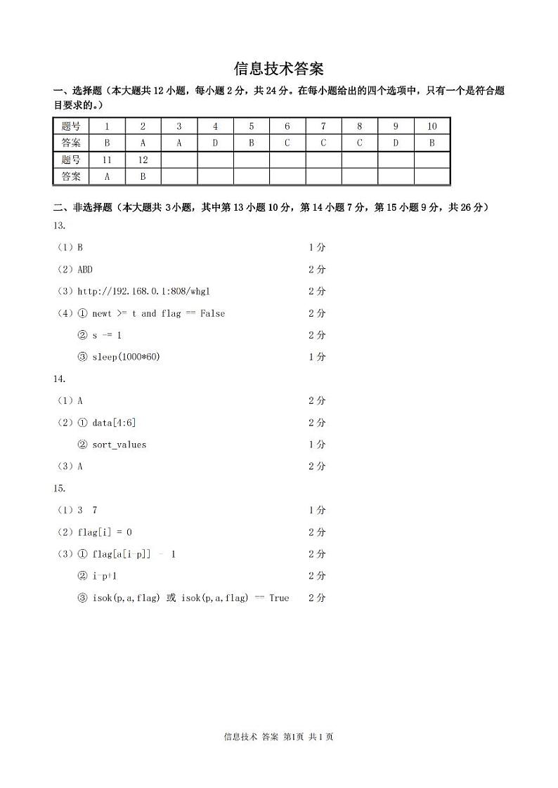 技术答案第1页