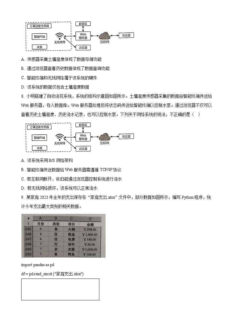 2024年6月温州学考模拟信息技术试题 Word版无答案第3页