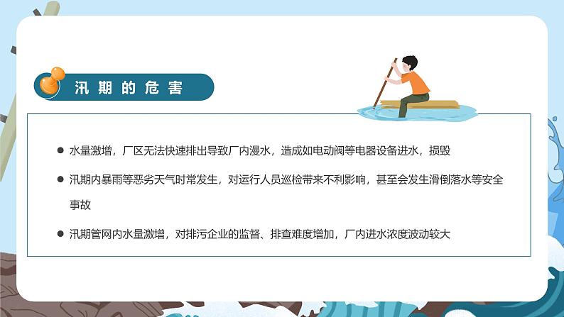 蓝色简约夏季防汛抗洪安全知识培训课件PPT模板07