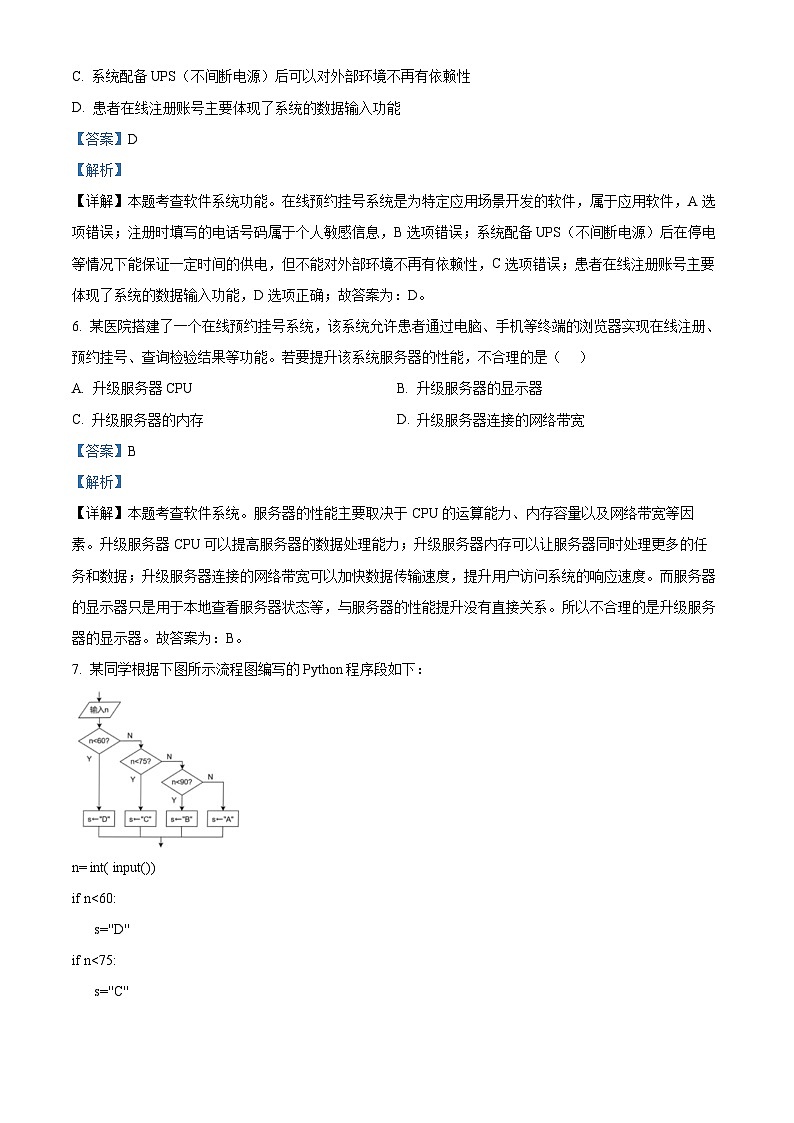 浙江省A9协作体2024年8月高三年级八月暑期返校联考技术试卷 Word版含解析第3页