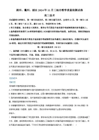 浙江省湖州市、丽水市、衢州市三地市2025届高三上学期一模联考信息技术试题(Word版附解析)