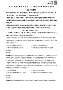 浙江省湖州市、丽水市、衢州市2025-2026学年高三上学期11月月考试题 信息技术 Word版含解析