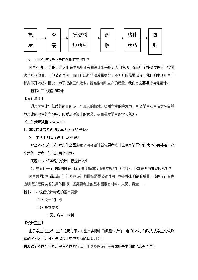 苏教版高中通用技术 必修2 2.2 《流程的设计》(教案)第3页