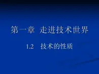 苏教版高中通用技术 必修一1.2 技术的性质 (2) 课件