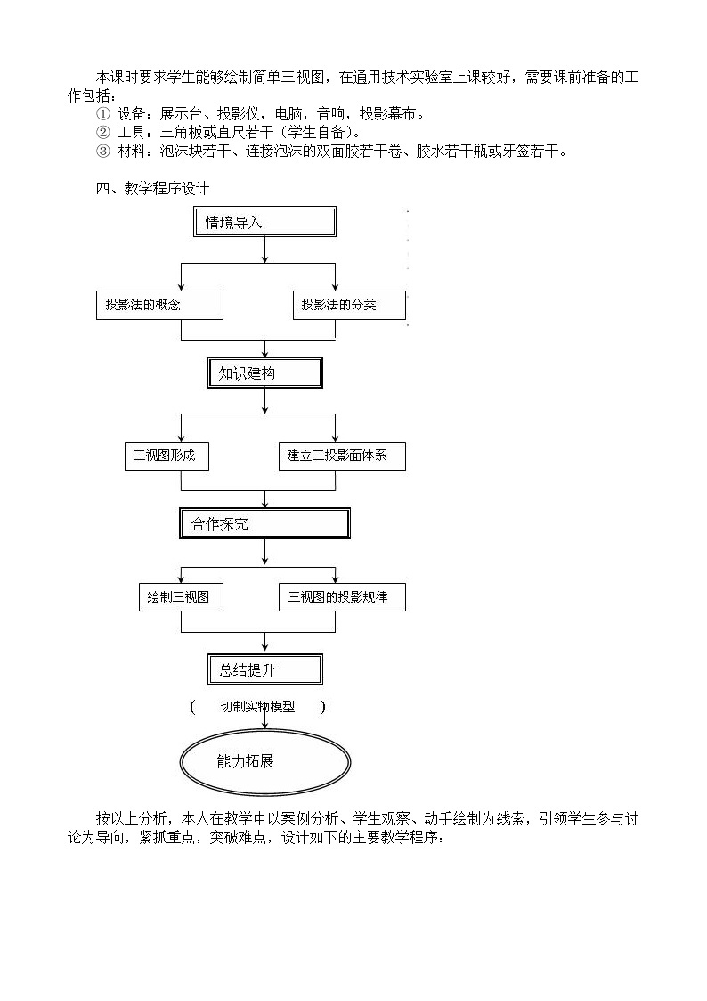 苏教版高中通用技术 必修一正投影与三视图 教案02