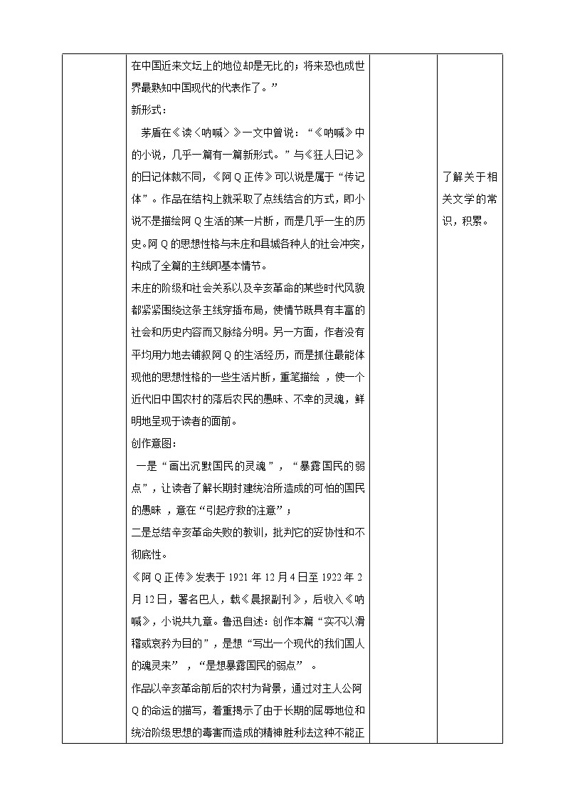 高中语文 选择性必修下第二单元5.1《阿Q正传》第一课时教案第2页