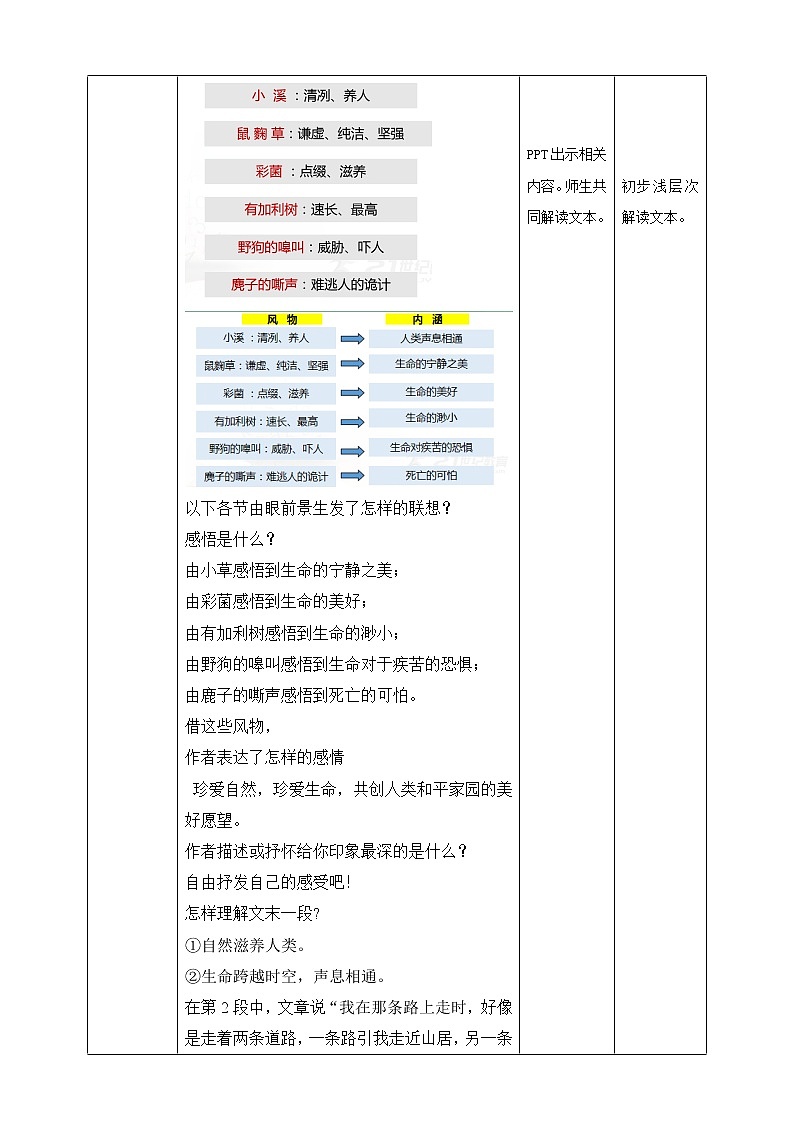 高中语文 选择性必修下第二单元7.1《一个消逝了的山村》第二课时教案02