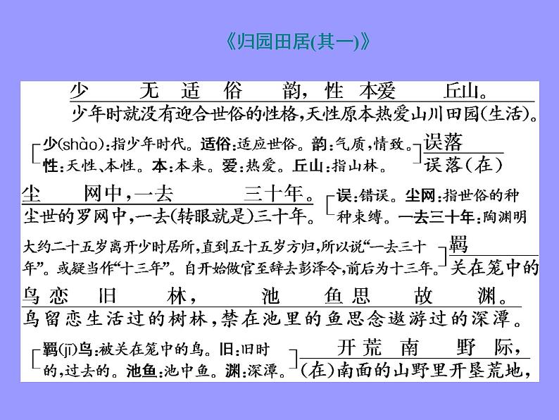 2020-2021学年高中语文部编版必修上册 短歌行 归园田居(其一) 课件(63张)(全国版)第8页