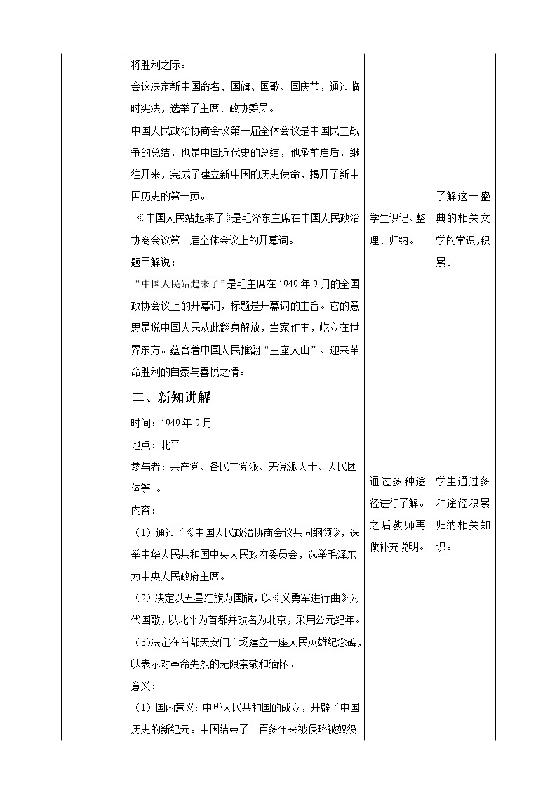 2021年高中语文人教部编版 选择性必修上册 第一单元 人教人教新课标选择性《中国人民站起来了》 教案第2页