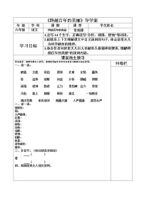 高中语文华东师大版高一上册二 跨越百年的美丽导学案