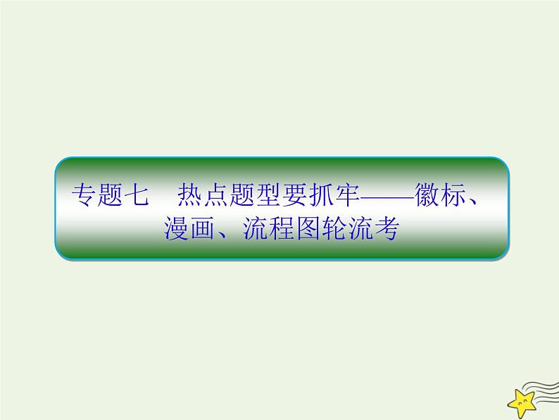 2020-2021学年 高中语文 二轮复习 板块一语言文字运用7热点题型要抓牢__徽标漫画流程图轮流考课件第1页
