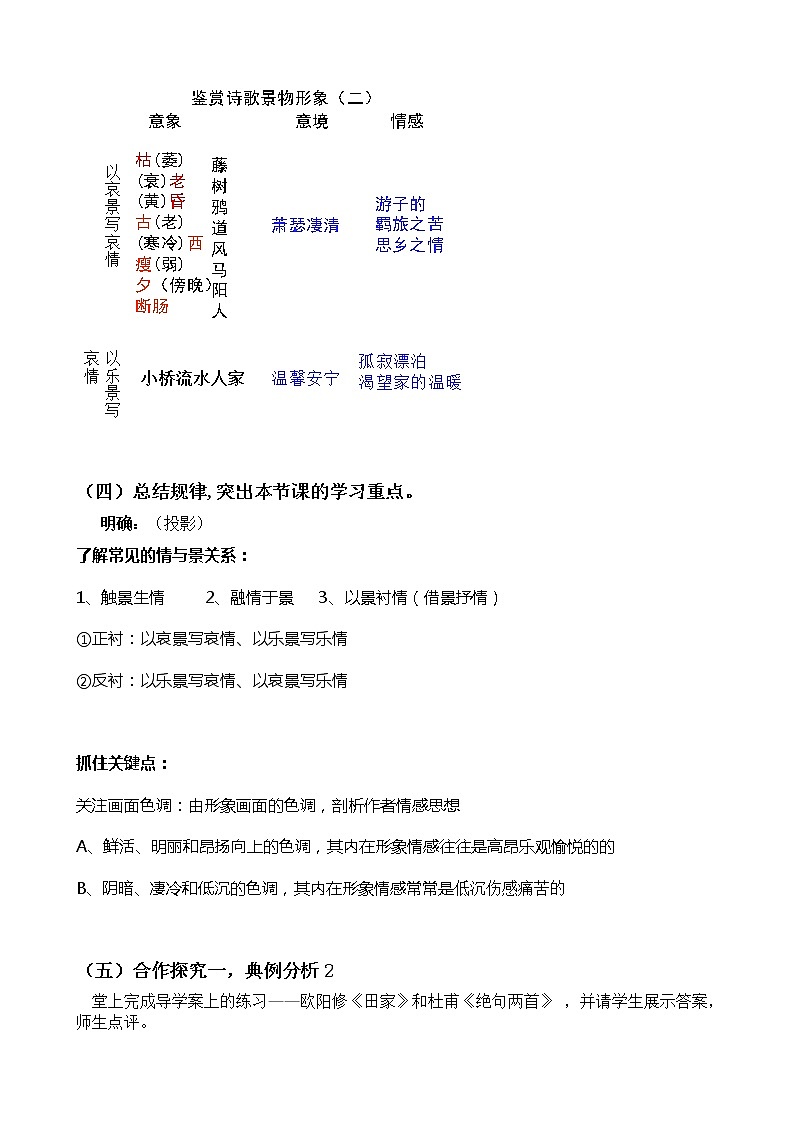 2020-2021学年 高中语文 二轮复习鉴赏诗歌景物形象教案第3页