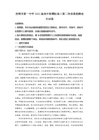 云南省昆明市一中2021-2022学年高三上学期第二次双基检测语文试题（含答案解析）