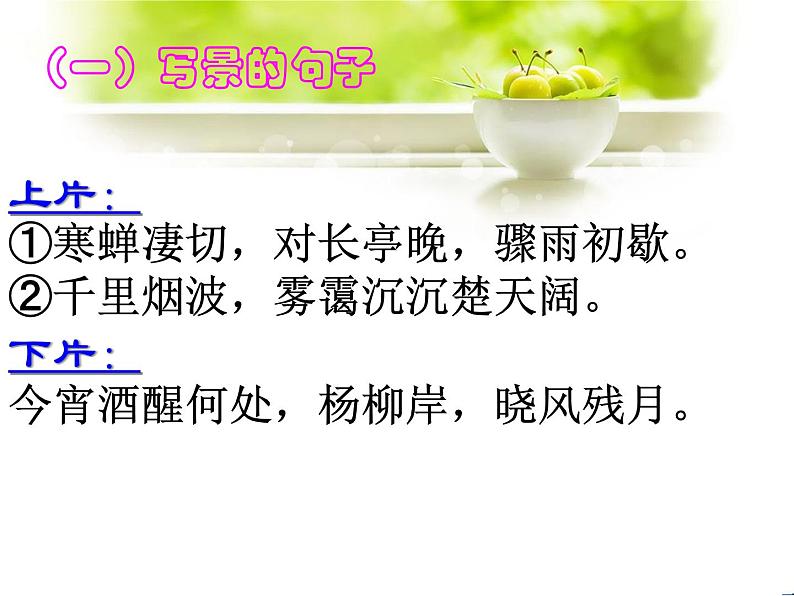 人教版高一语文必修4第二单元《雨霖铃》公开课课件(共18张PPT)06