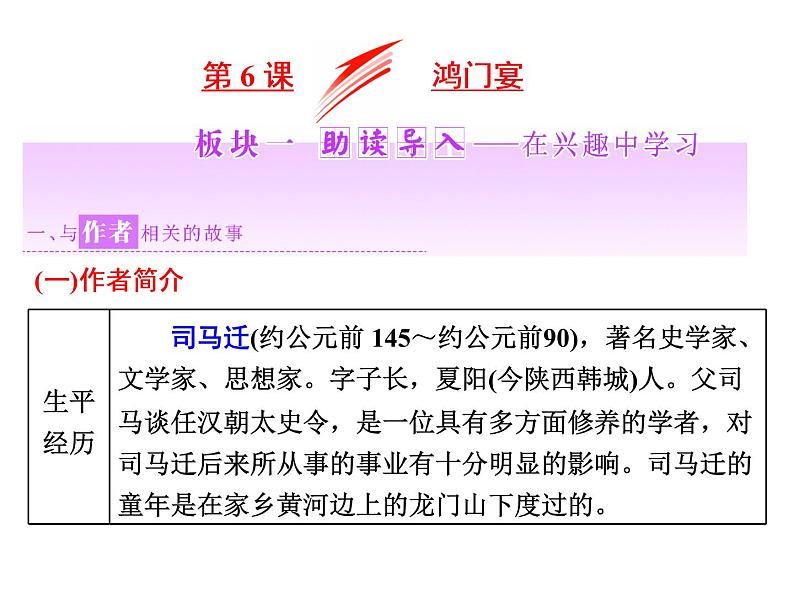 高中语文人教版必修1(课件):第6课 鸿门宴课件(共86 张PPT)第1页