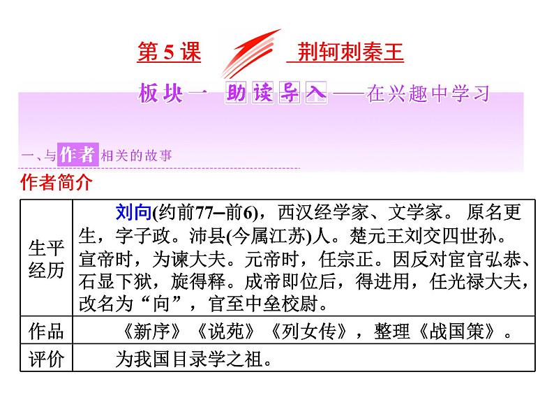 高中语文人教版必修1(课件):第5课 荆轲刺秦王课件(共79 张PPT)第1页