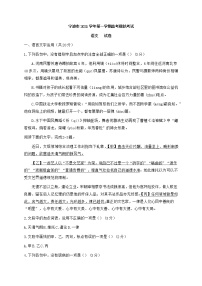 浙江省宁波市2022届高三上学期11月高考模拟考试语文试题含答案