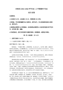 陕西省咸阳市泾阳县2022届高三上学期期中考试语文试题含答案