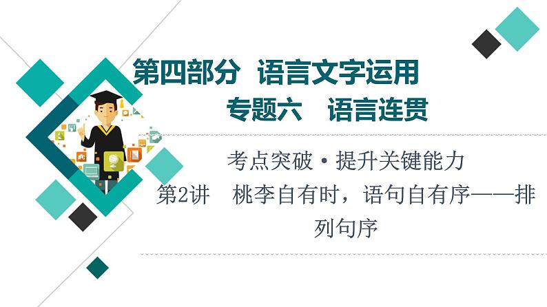 第4部分 专题6 第2讲 桃李自有时,语句自有序——排列句序课件PPT第1页
