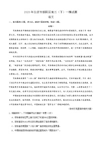 2020年北京市朝阳区高三一模试题语文（含答案）
