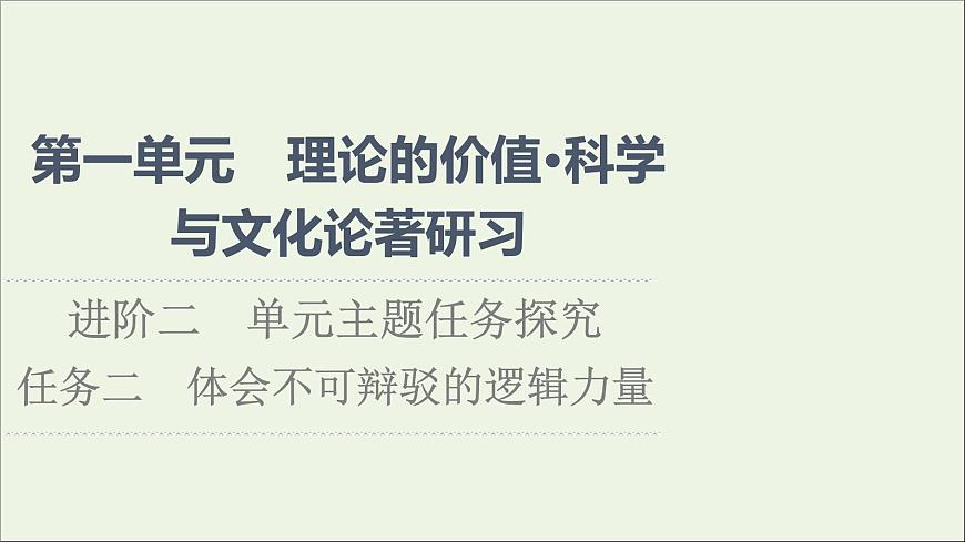 2021_2022學(xué)年新教材高中語文第1單元進階2任務(wù)2體會不可辯駁的邏輯力量課件部編版選擇性必修中冊202109292227第1頁