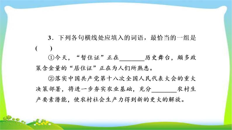 高考语文总复习专题一正确使用词语(包括熟语)运用解析课件PPT07