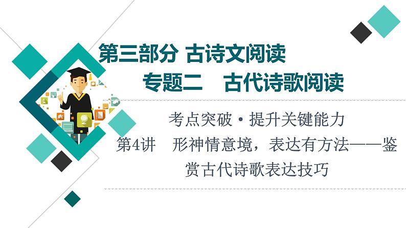 第3部分 专题2 第4讲 形神情意境,表达有方法——鉴赏古代诗歌表达技巧课件PPT第1页