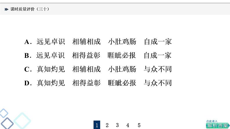 课时质量评价 30 语言凝练处,智慧深藏中——成语课件PPT第5页