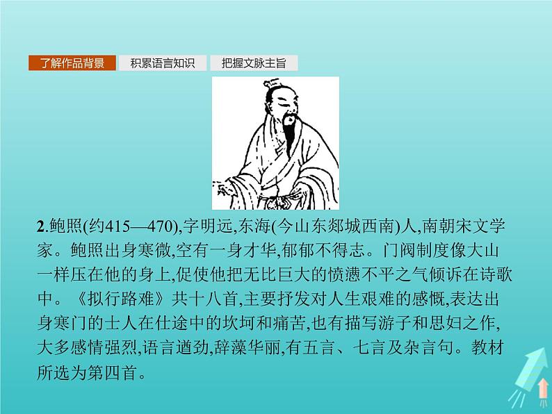 2021_2022学年高中语文第一单元以意逆志知人论世湘夫人拟行路难其四蜀相书愤课件新人教版选修古代诗歌散文欣赏第3页