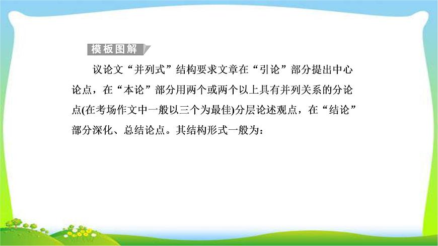 高考語(yǔ)文總復(fù)習(xí)專(zhuān)題十七寫(xiě)作二議論文高分模板課件PPT第3頁(yè)