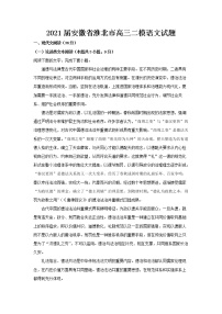2021届安徽省淮北市高三二模语文试题（解析版）