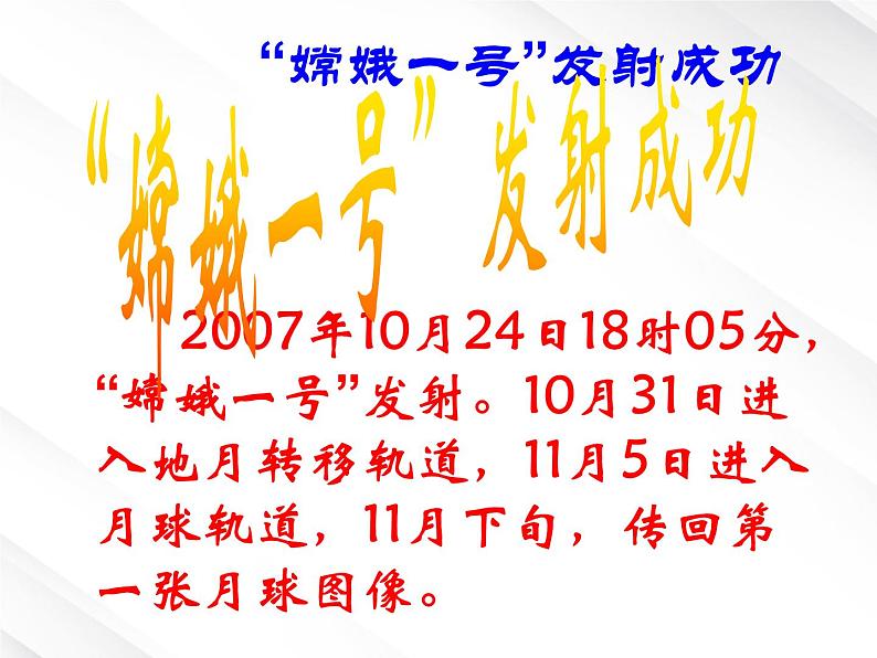 湖南省郴州市第五完全中学高一语文精品课件:《飞向太空的航程》(新人教版必修1)02
