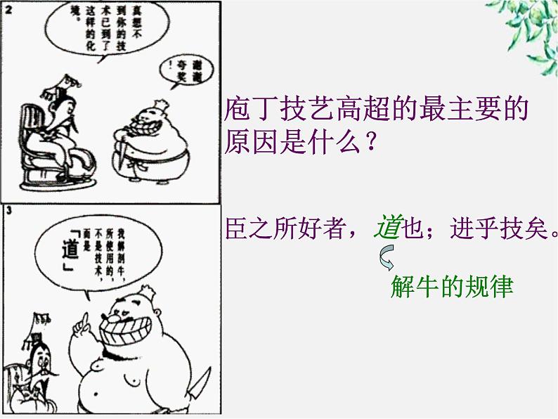 高中语文人教版选修大全:《庖丁解牛》课件3第3页